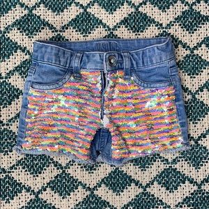Justice Girls Jean Mermaid Sequin shorts